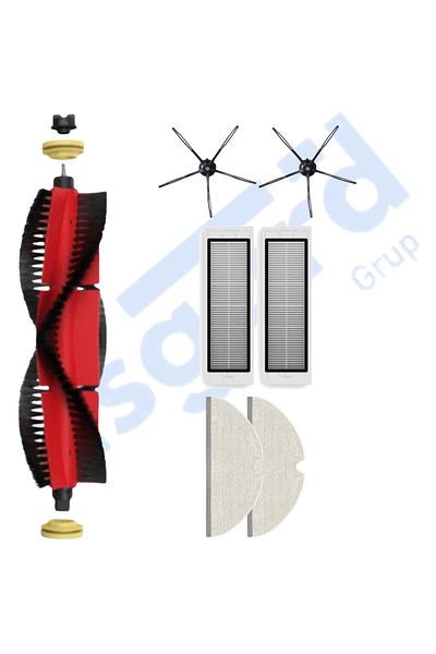 Asgard Grup Roborock S50 – S55 –S5 Max – S6 – S6 Maxv Compatible 1 Main Brush 2 Side Brushes 2 Filters 2 Mops