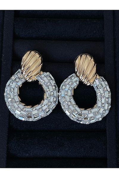 Rupen Kraft Large Size Stone Evening Dress Design Earrings