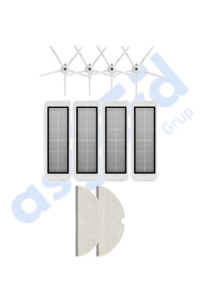 Asgard Grup Roborock S50 – S55 –S5 Max – S6 – S6 Maxv Compatible 4 Side Brushes 4 Filters 2 Mops