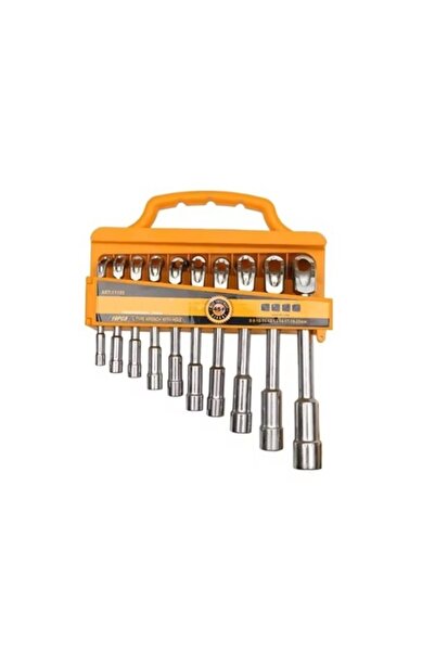 Globalport Retail Set 10 Chei tubulare tip L, 8-22 mm, Otel Cr-V, Suport depo...