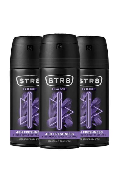 str8 Set of 3 x Deodorant Spray, STR8, Game, 150 ml