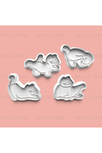 Yoga Cat Cookie Mold and Sugar Dough Mold Set of 4