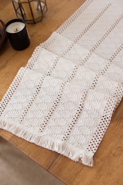 vivamaison Κάλυμμα τραπεζιού Runner Lace από 100% οργανικό βαμβάκι - Τραπεζομάντηλο υψηλής ποιότητας 35x145 cm