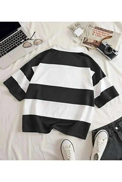 EXPECTED Μπλουζάκι πόλο Unisex Oversize με φερμουάρ και κομμένο μπλουζάκι πόλο