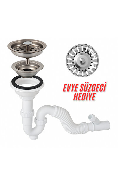 DESIPHON Çöpmak Lavabo Sifonu Koku Önleyici Sistemli Tahliye Seti – Çamaşır M...