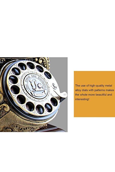 Generic Antique Retro Landline Phone with Wooden Base & Drawer – Vintage Corded Desk Telephone