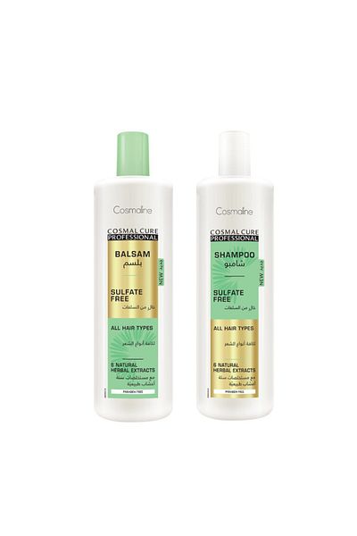 COSMALINE Shampoo 500ml & Conditioner 500ml Professional Set, sulfate-free, for all hair types
