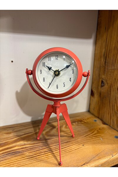 cemfa Paslanmaz Metal Masaüstü Saat Pembe Renkli Hediyelik Dekoratif Ürün