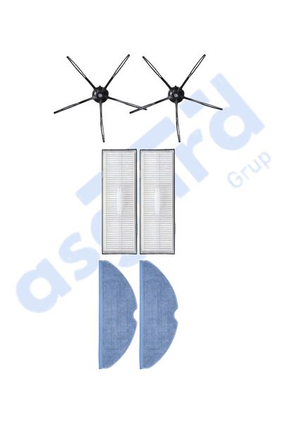 Asgard Grup Roborock S7 (Plus- Maxv-Maxv Ultra- Pro Ultra) Compatible 2 Side Brushes 2 Filters 2 Mops