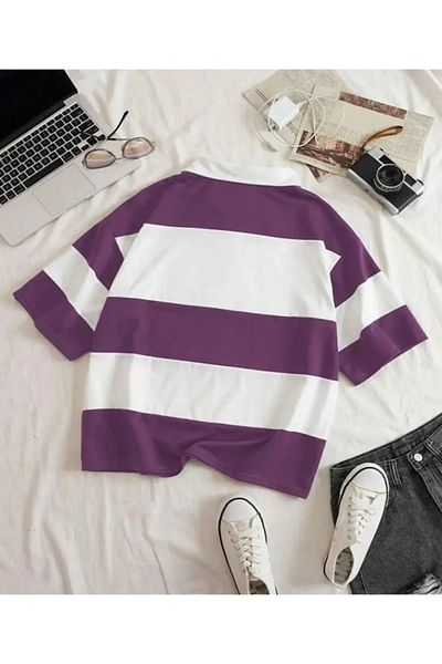 EXPECTED Μπλουζάκι πόλο Unisex Oversize με φερμουάρ και κομμένο μπλουζάκι πόλο