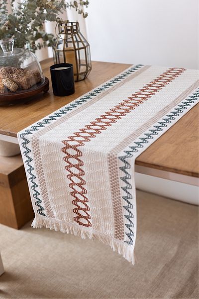 vivamaison Κάλυμμα τραπεζιού Runner Lace από 100% οργανικό βαμβάκι - Τραπεζομάντηλο υψηλής ποιότητας 35x145 cm