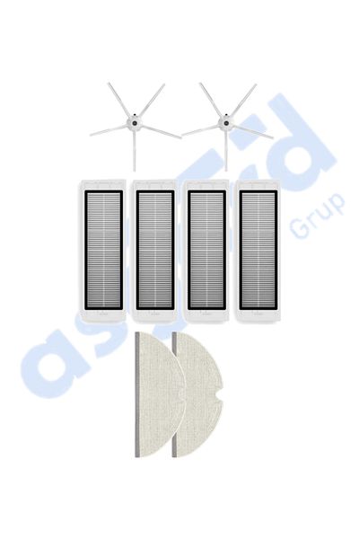 Asgard Grup Roborock S50 – S55 –S5 Max – S6 – S6 Maxv Compatible 2 Side Brushes 4 Filters 2 Mops