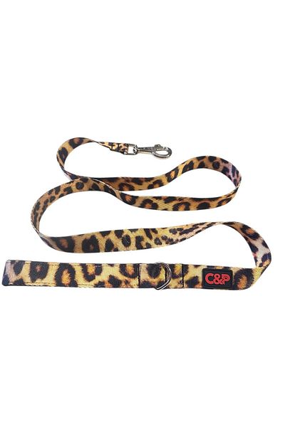 collars and paws Wild Leopard Dog Walking Strap 120 cm X 2.5 cm