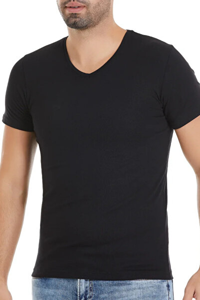 Fanilam Star Short Sleeve V Neck Modal Lycra Men's Singlet 2 Pack - Breathable Stretchy and Natural