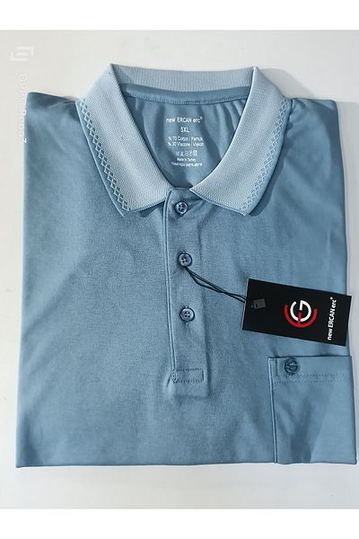 ercan triko tricou cu mânecă scurtă din bumbac cu un singur buzunar mărime mare L-6XL cu guler INTER