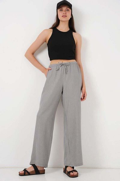 Aymood Pantaloni de in cu picioare largi 6735 - gri