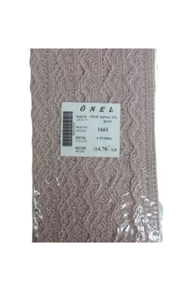 Store Lace Polyester Virtual Tulle Tape Y.Pudra 14.70 Meters Width 6 cm On-1661-Pu