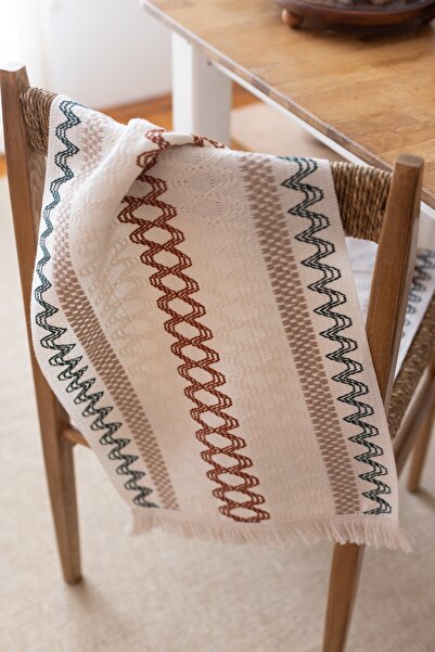 vivamaison 100% Organic Cotton Lace Runner Tablecloth - Premium Quality 35X145 cm Size Table Runner