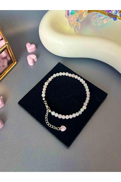 AccSWEN Pink Quartz Natural Stone Bracelet Size Variations Available Are Invoiced Products