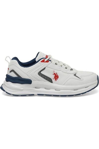 U.S. Polo Assn. Casual Lace-Up Running Shoes White-Red Sports Shoes