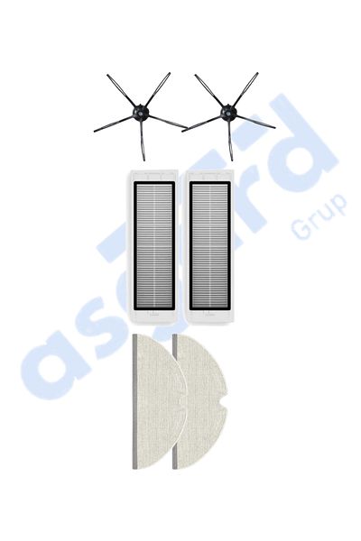 Asgard Grup Roborock S50 – S55 –S5 Max – S6 – S6 Maxv Compatible 2 Side Brushes 2 Filters 2 Mops