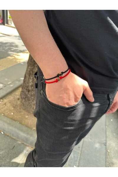 Berr Diamond 14 AYAR ALTIN UNISEX İPLİ KÖŞELİ ŞANS BİLEKLİĞİ