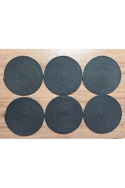 Trendev 6 Pieces Anthracite Color Handmade Supla Stain Resistant American Service