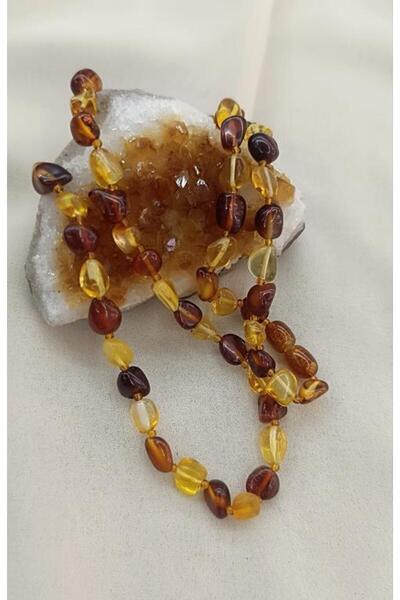 Hd Marketim Necklace Drop Amber Amber Mixed Color Natural Stone Adult Necklace