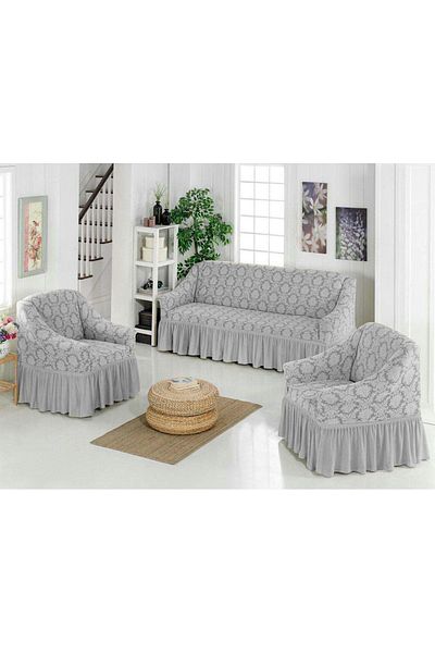 ARTUÇ Jacquard Shal Pattern 3+1+1 Seat Cover with Elastic Skirt Seat Cover Flexible Fabric Stain-Resistant
