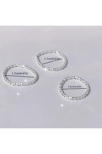 GlassySKY Shining Elegant 3 Piece Ring Light Luxury Sparkling Gift