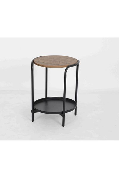 rexa Natural Wood Top With Black Metal Frame Simple