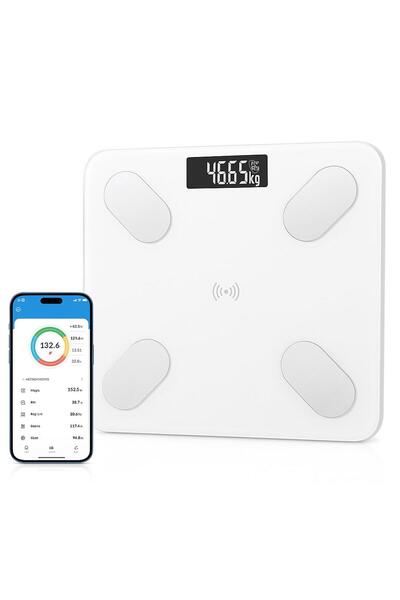Temiz Pazar DİJİTAL BANYO BASKÜL KİLO TARTI BLUETOOTH UYGULAMA DESTEKLİ TERAZİ