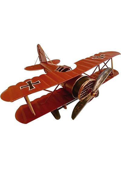 Generic Retro Iron Airplane Model – Vintage Metal Biplane Aircraft Decor for Home, Office, or Gift