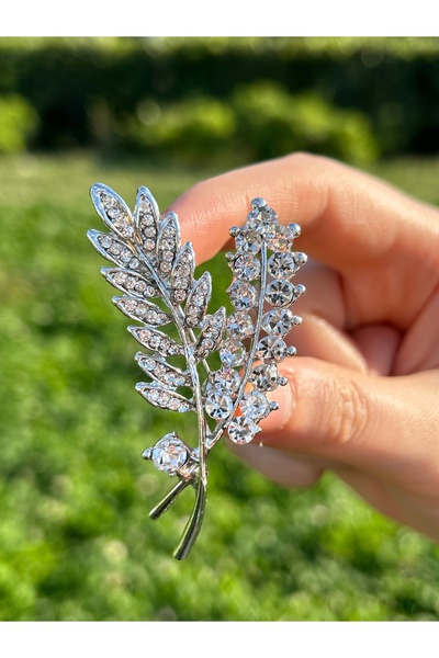 MRK Taşlı Yaprak Broş