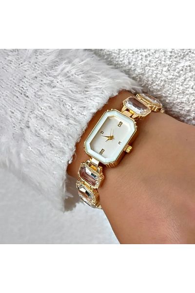LOOQ Stoned Geometric Design Model Women's Wristwatch