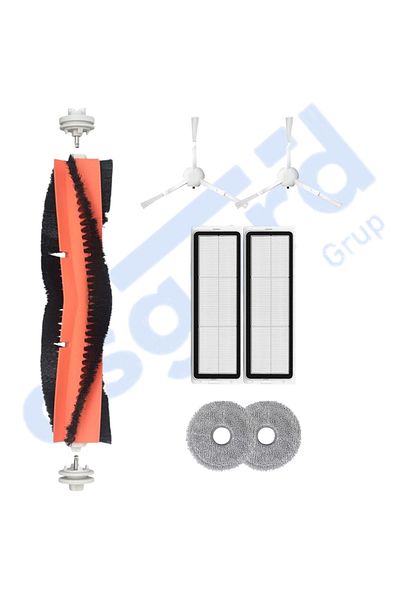 Asgard Grup Xiaomi S10+, S20+, X10+, X20+ Compatible 1 Main Brush 2 Side Brushes 2 Filters 2 Mops