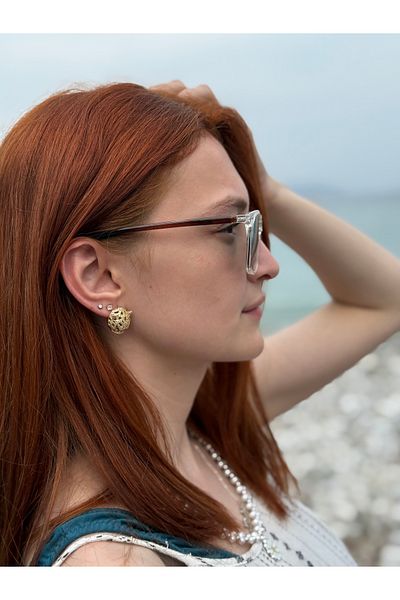 Ferrucci Black Handle Brand Model Unisex Sunglasses with Transparent Glossy Square Frame