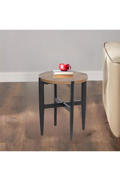 rexa Natural Wood Top With Black Metal Frame Simple