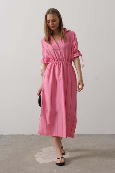 Aymood Elastic Waist Dress - Pink