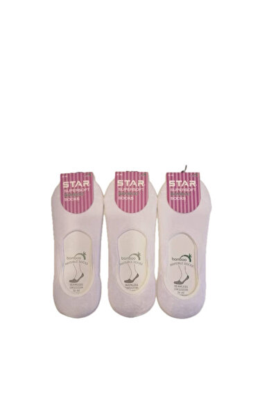 Star عبوة من 3 جوارب نسائية بيضاء من الخيزران العضوي