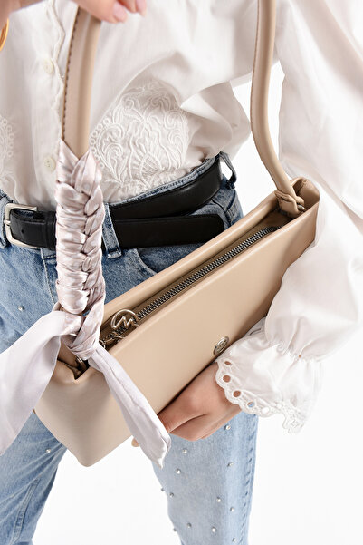 By Hakan Tn-203 Baguette Shawl Women's Shoulder Bag Hand Bag Handle Bag Sand