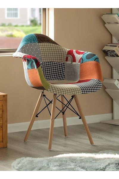 Taimi Modern Dining Chair Fabric Colorful Armchair For Living room