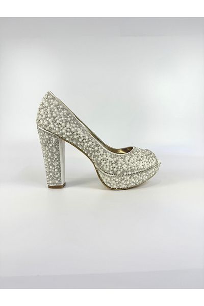 E&L Company 12cm Bridal Shoes with Pearls and Stones.