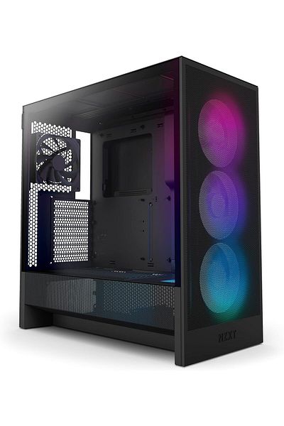 Nzxt H5 Flow RGB 2024 Compact ATX Mid-Tower Gaming Case - High Airflow - F360 RGB Core CV Included -