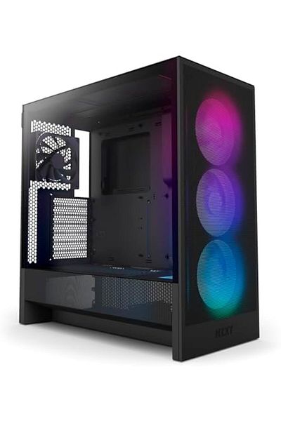 Nzxt H5 Flow RGB 2024 Compact ATX Mid-Tower Gaming Case - High Airflow - F360 RGB Core CV Included -