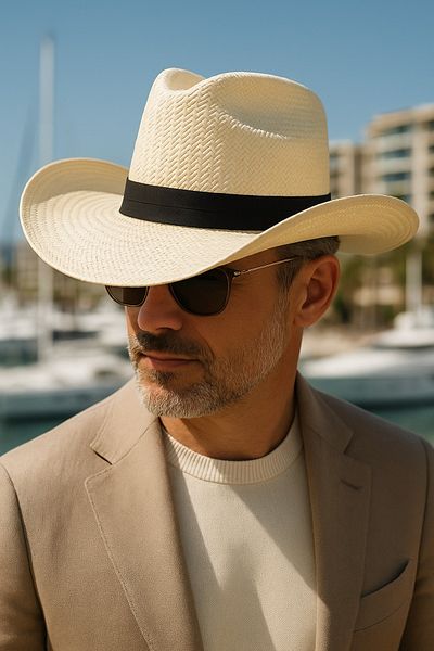 LAGRANZE Lux Premium Men's Straw Cowboy Hat