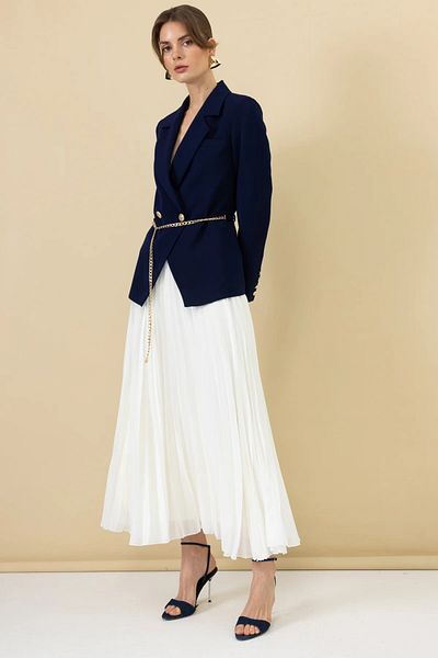 Ekol Pleated Maxi Length Tulle Skirt 1086-25