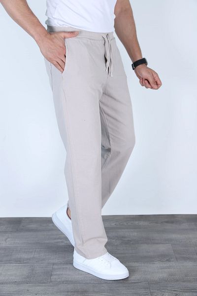 MYRAB DENİM Φαρδύ λινό παντελόνι Jogger Stone