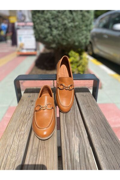 Mammamia D25YA-3355 TOKA DETAYLI HAKİKİ DERİ LOAFER AYAKKABI KADIN