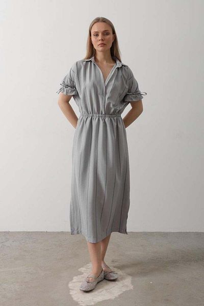 Aymood Rochie cu talie elastică - gri